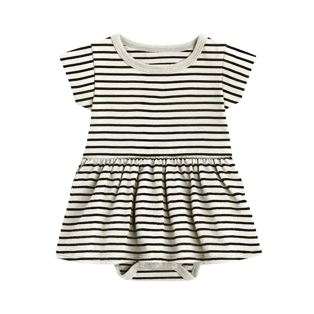 Cloud Onesie Dress — Natural Stripe